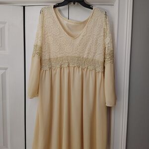 Elegant Cream Lace Mini Dress